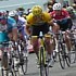 Kim Kirchen et Frank Schleck  l'arrive de la neuvime tape du Tour de France 2008